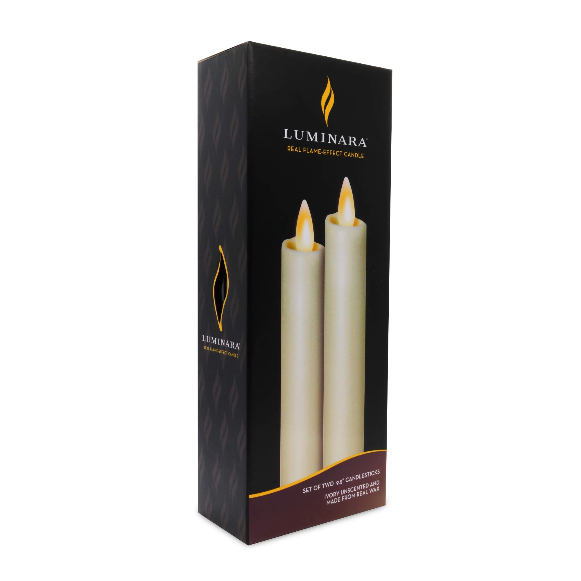 Luminara Flameless Taper Candles (2Pack, Ivory White); 9.75Inch