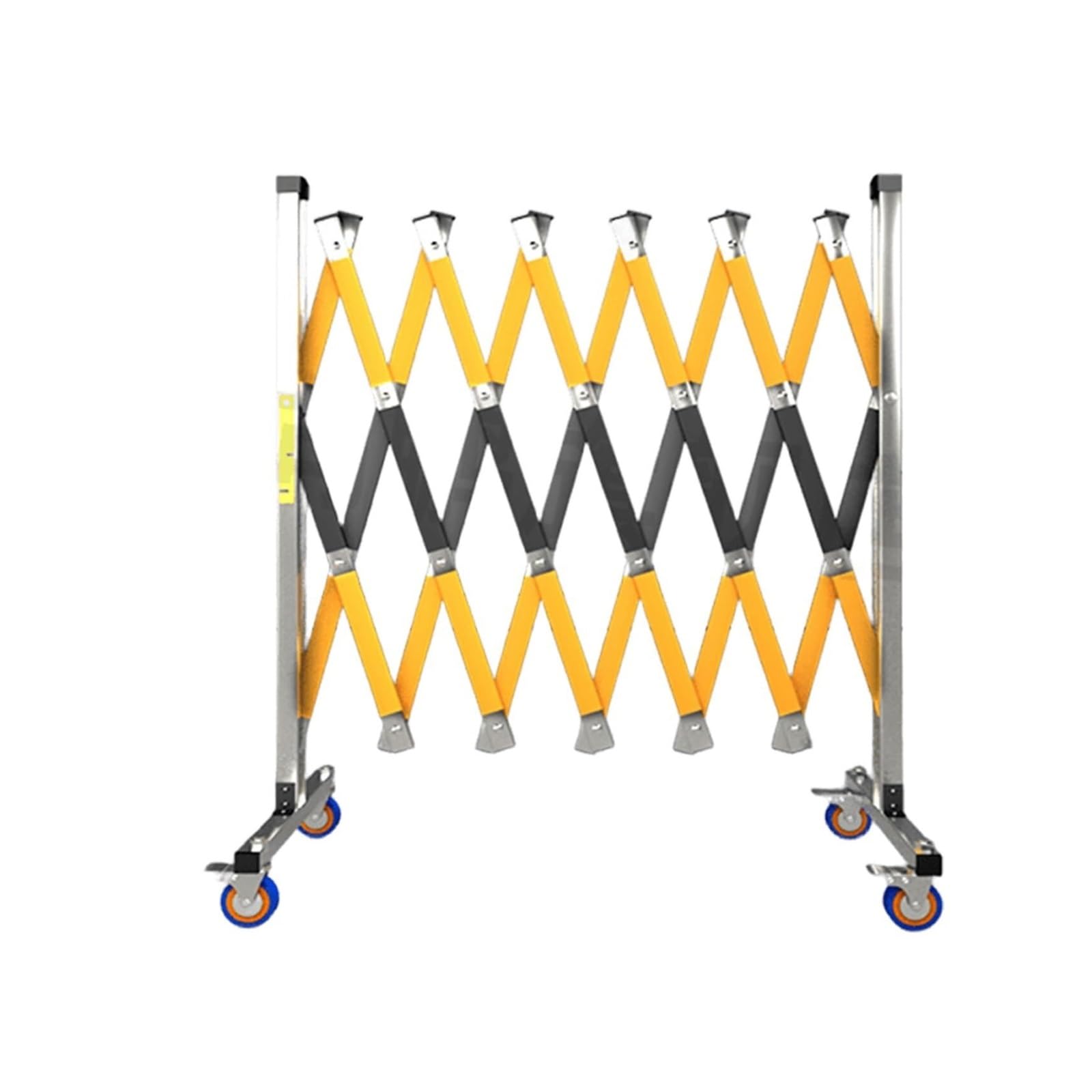 Safety Barrier with Casters Industrial Expandable Metal Barricade Traffic Fence, for Construction Site(1.2x2.5m)