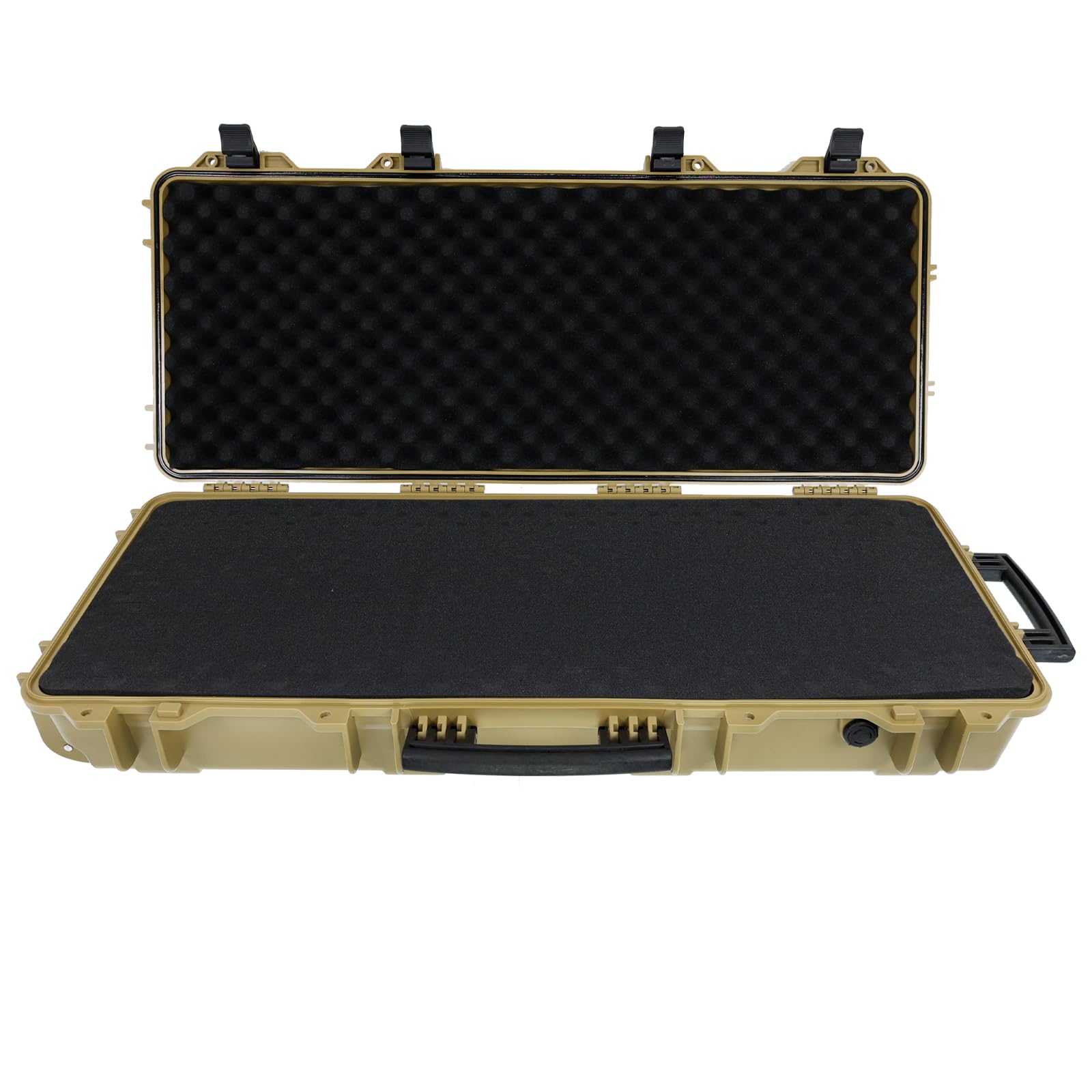 OpTacs Waffenkoffer - Medium 97,8x42x17,5cm Stabiler Koffer für Langwaffen und Ausrüstung, wasserdicht, Hartschalenkoffer mit Schaumstoffpolsterung Rasterschaumstoff