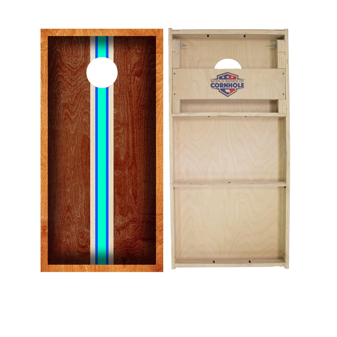 Skip's Garage RIV Surf Board Cornhole Boards - WSOC Runway Series - Includes (2) Boards (NO Bags) + (1) Case & (2) Edge Lights