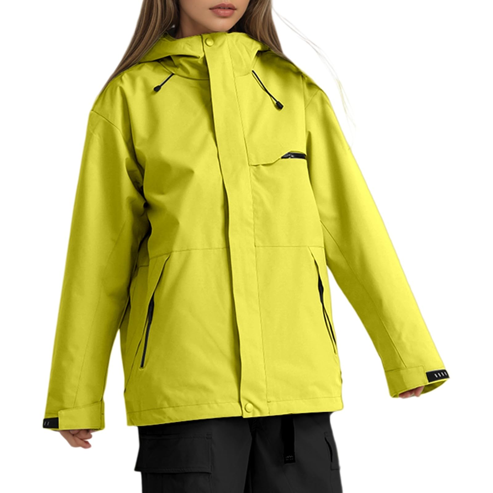 Giacca impermeabile da uomo, impermeabile, tinta unita, giacca a vento per bicicletta, per attività all'aria aperta, con cappuccio rimovibile, imbottita, antivento, giacca softshell