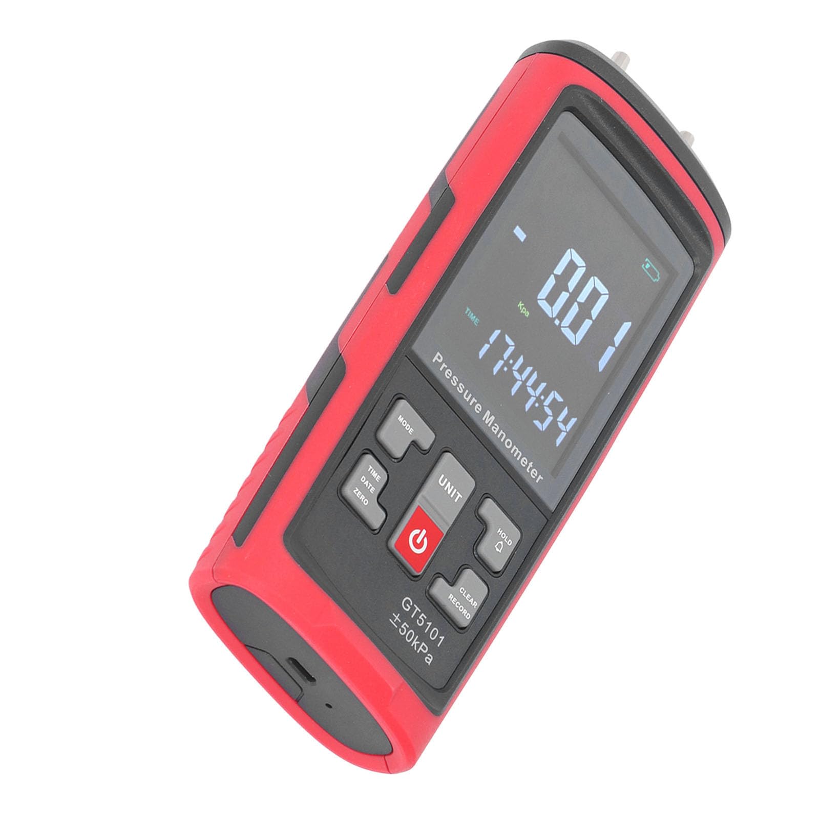 Ejoyous Manómetro Digital ABS Manómetro Diferencial ±50 KPa con Retroiluminación LCD Retención de Datos Máxima Mínima para Técnicos de HVAC Laboratorio de Calderas Pruebas de la Industria Química