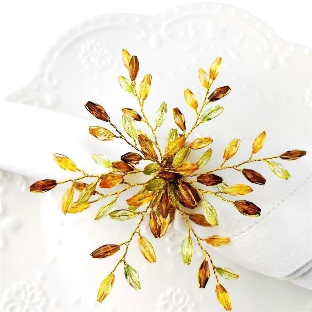 Anelli for tovaglioli in acrilico da 12 pezzi Decorazione natalizia(Gold)