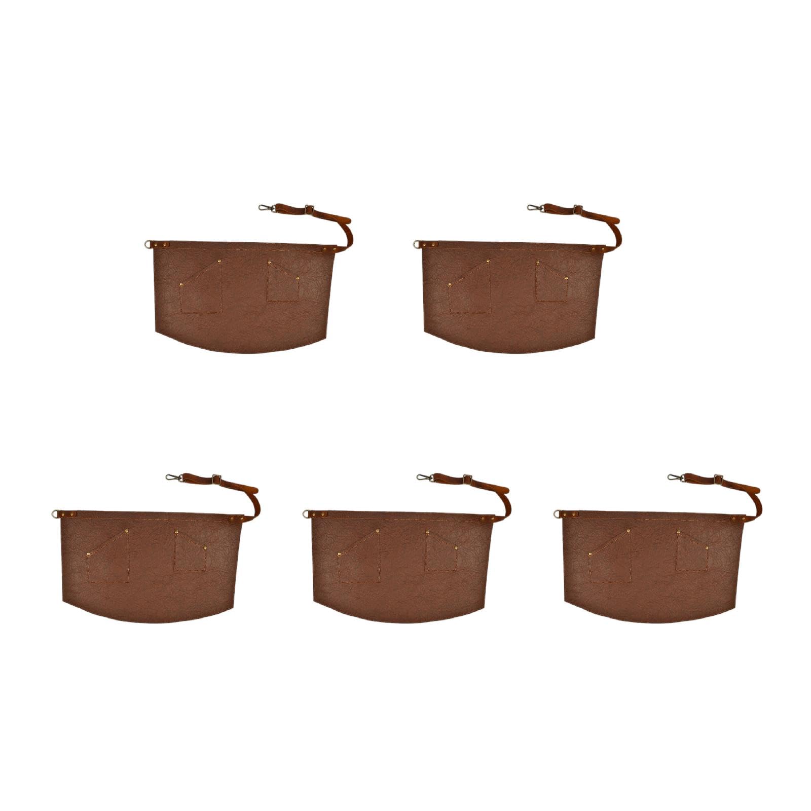 Delantal de cintura de piel sintética ajustable con bolsillos para mujeres y hombres, restaurantes, meseros, camareros, delantales, delantales, color blanco, para mujer