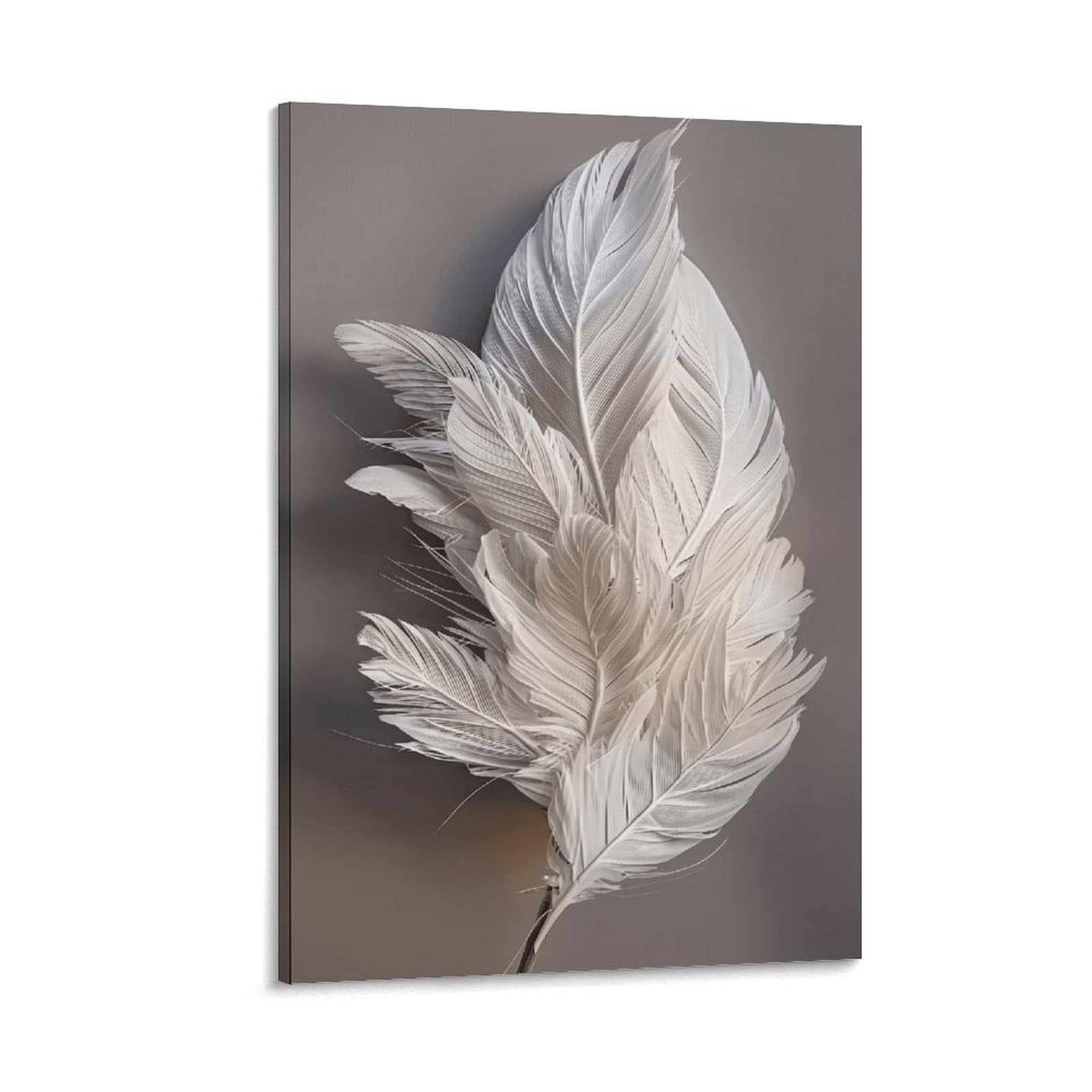 XPASHIQWC White Feather Wall Decor Poster Giclee Canvas Prints Modern Wall Art Picture Wall Hanging for Living Room Home Decorations 20x30inch(50x75cm)