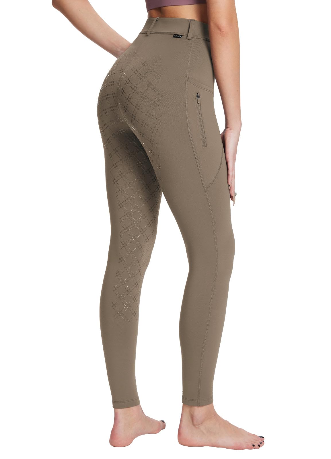 baleaf Pantaloni da Equitazione Invernali da Donna, in Pile, con Chiusura Lampo