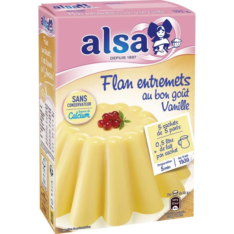 ALSA - Préparation Vanille pour des Entremets et Flans Gourmands - 192G - Réalisez des desserts onctueux et savoureux - le Lot De 4