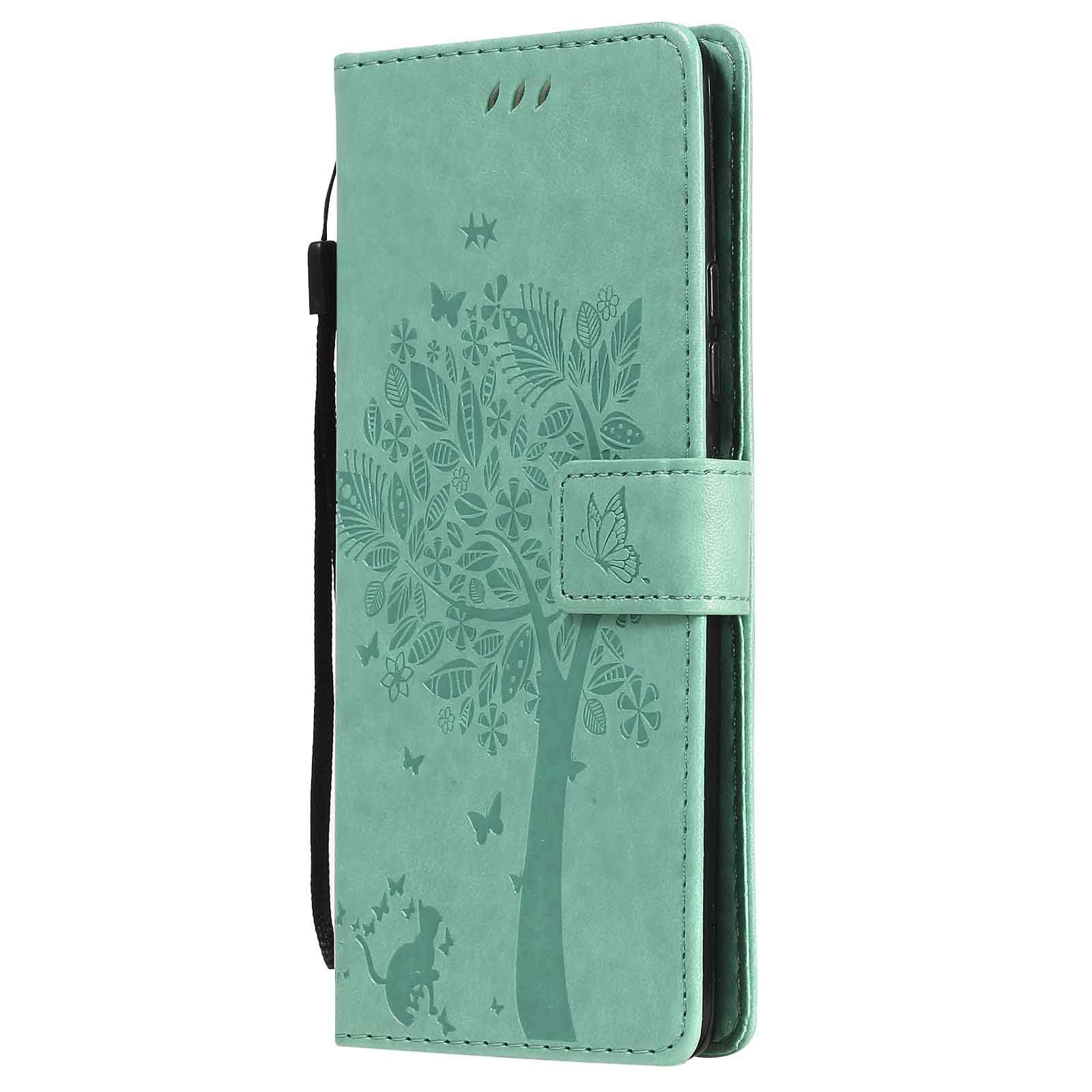 GOKEN Custodia Portafoglio Per Oppo A16/A54s/A16s, Pelle PU Con Rilievi, Slot Carte E Supporto, Blu - 3