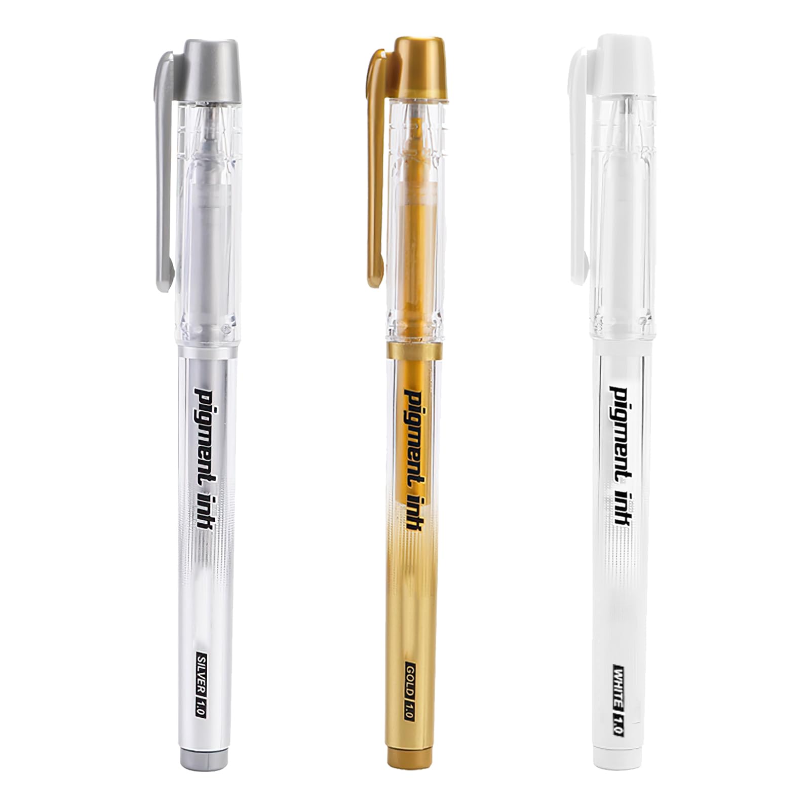 White Gold Silver Gel Pens, 0.6 Mm Extra Fine Point Pens Gel Ink Pens For Black Paper Drawing