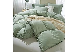 ETDIFFE Pom Pom Duvet Cover Queen Size: Boho Chic for Your Bedroom