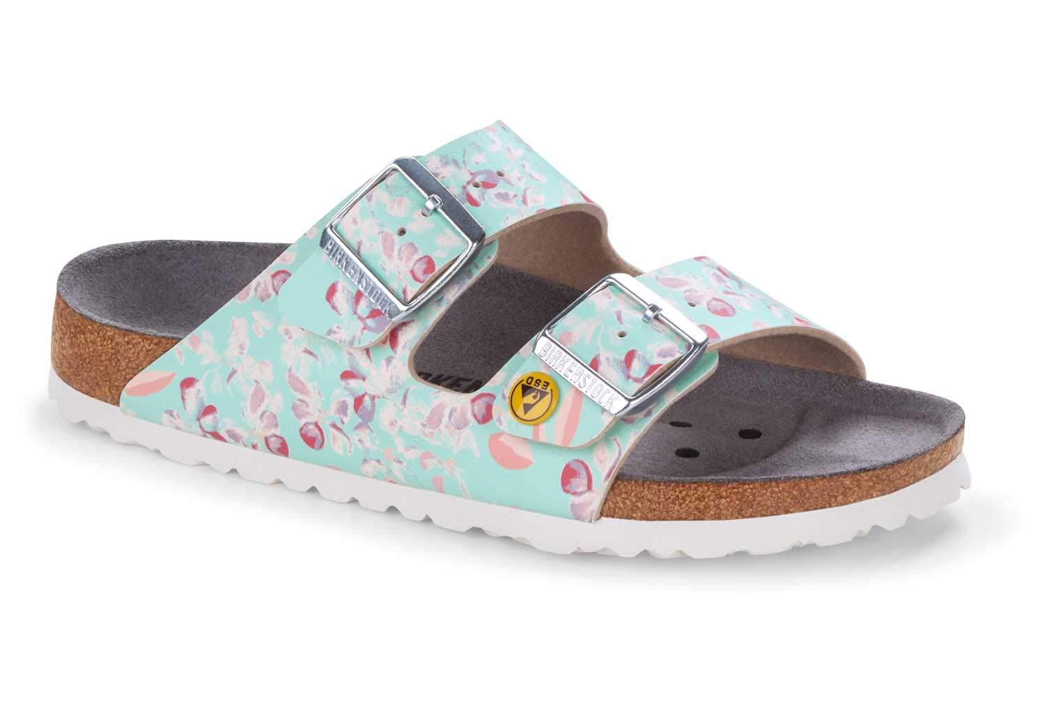 Birkenstock Sandali da Donna Arizona Birko-​Flor ESD Narrow Flowers Field Mint EU 40