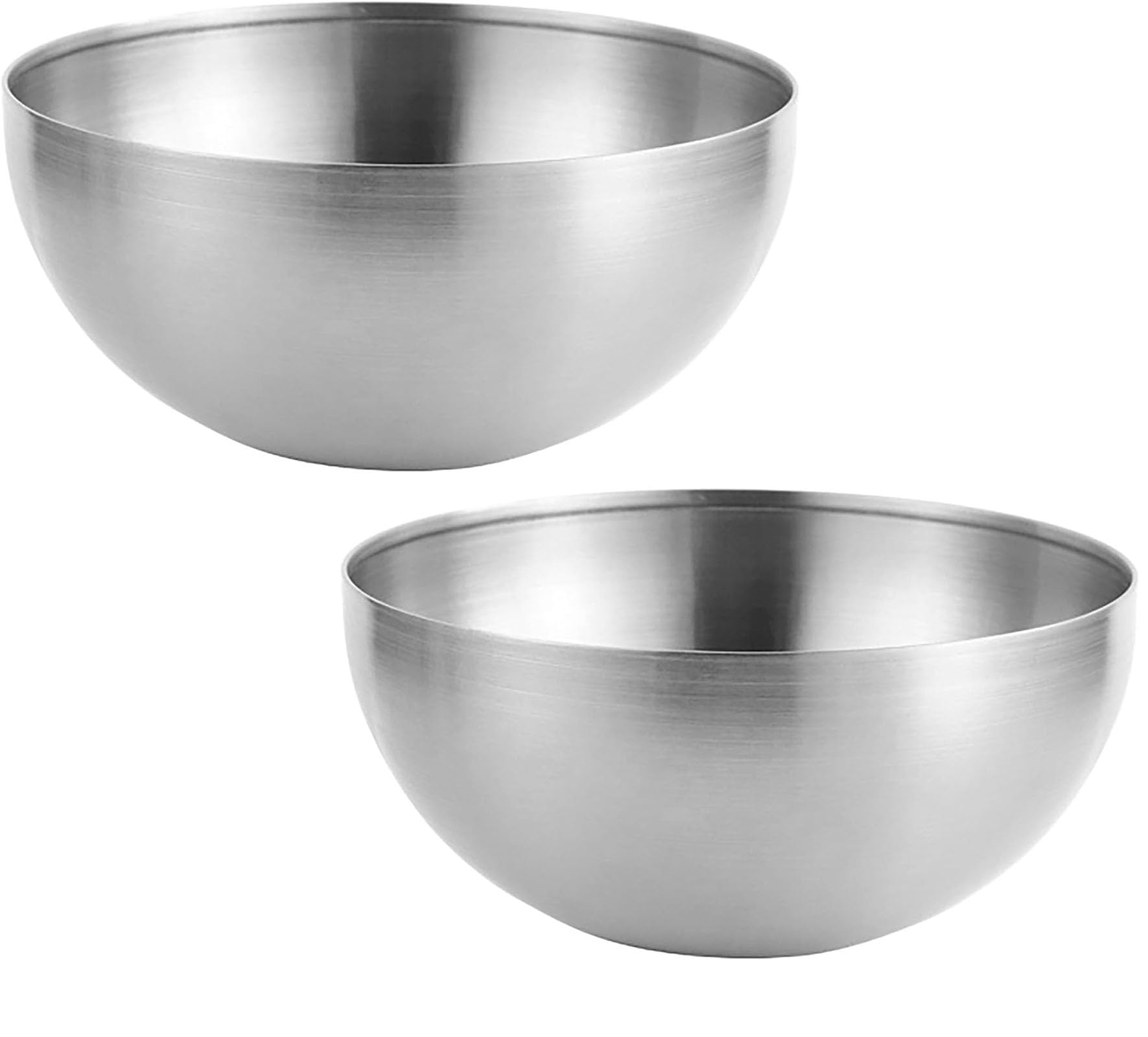 YIKANGHENG Stainless Steel Salad Bowl, 2 Pcs 720 Ml (0.2 Gal) Food Grade Bowl for Salads, Soup, Rice, Cereal, Breakfast, Dinner, Serving and Oatmeal at Home and Outdoors (2, 15 cm)
