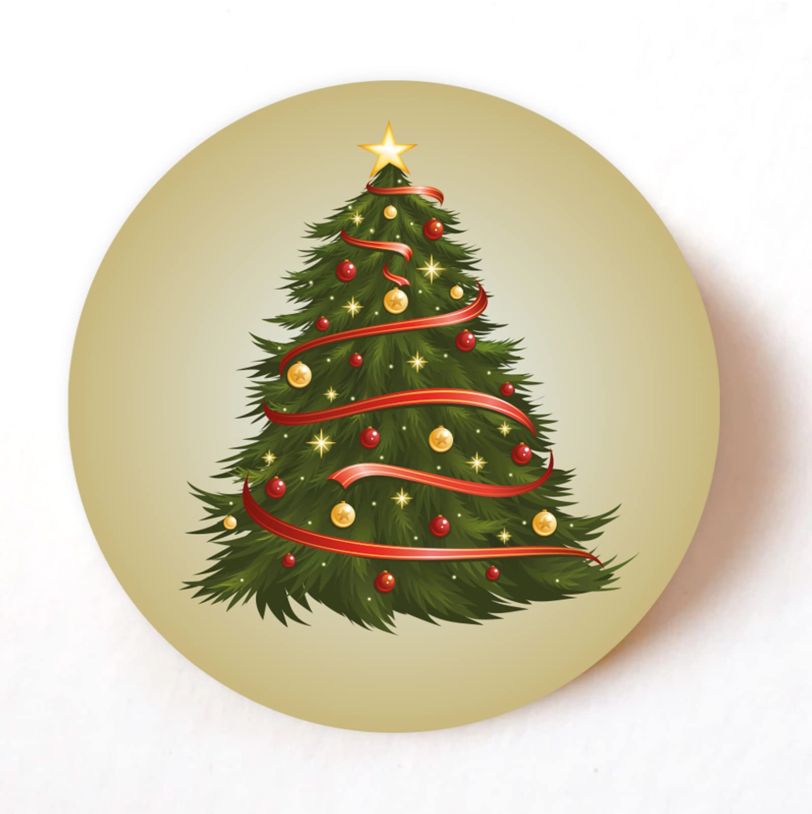 stika.co Set of 240 Christmas Tree Paper Stickers – Self-Adhesive Xmas Decals for Cards, Envelopes, Gift Wrap, Holiday Crafts, Christmas Stickers, Festive Decorations