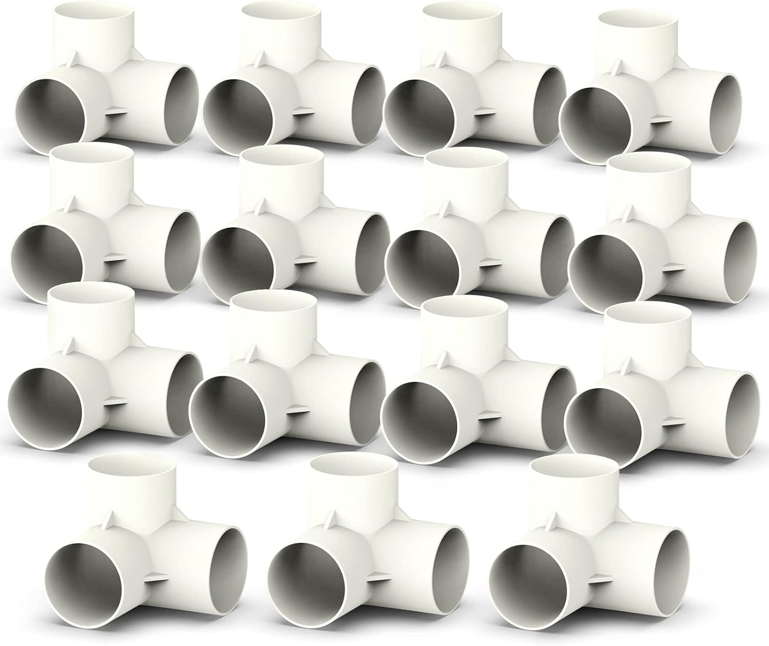 ERGAOBOY 15 uds 32mm 3 vías en forma de T PVC conector de tubería blanca accesorios de invernadero, adaptador de tubería de agua de acoplamiento