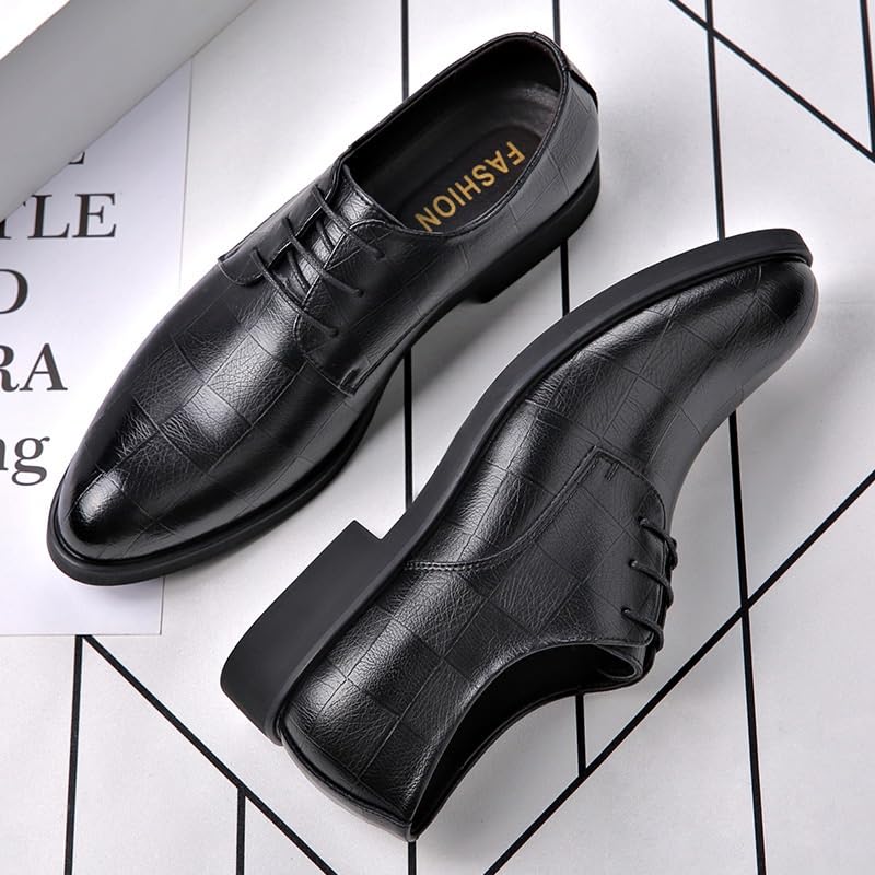 Men's Business Dress Shoes Fashion Lace-up Casual Oxford Shoes Pointed Toe Rubber Wear-Resistant Comfortable Soft Sole Shoes for Men3