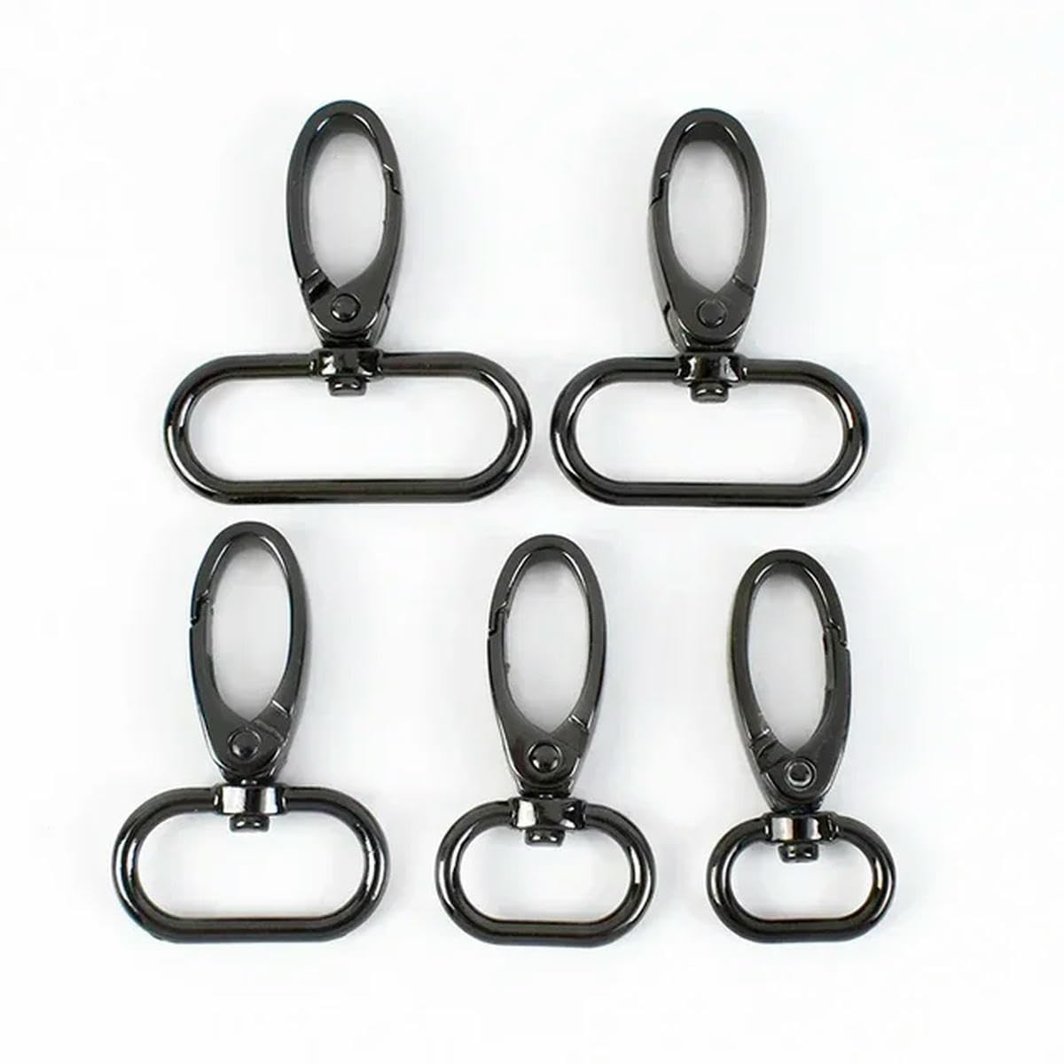 10/50 Stück Metallschnalle für Taschengurt, drehbarer Karabinerverschluss, Rucksack-Gurtband, Auslöseclip, Karabinerhaken, Handtaschenaufhänger, DIY-Zubehör, 16 mm, 50 Stück, GunBlack