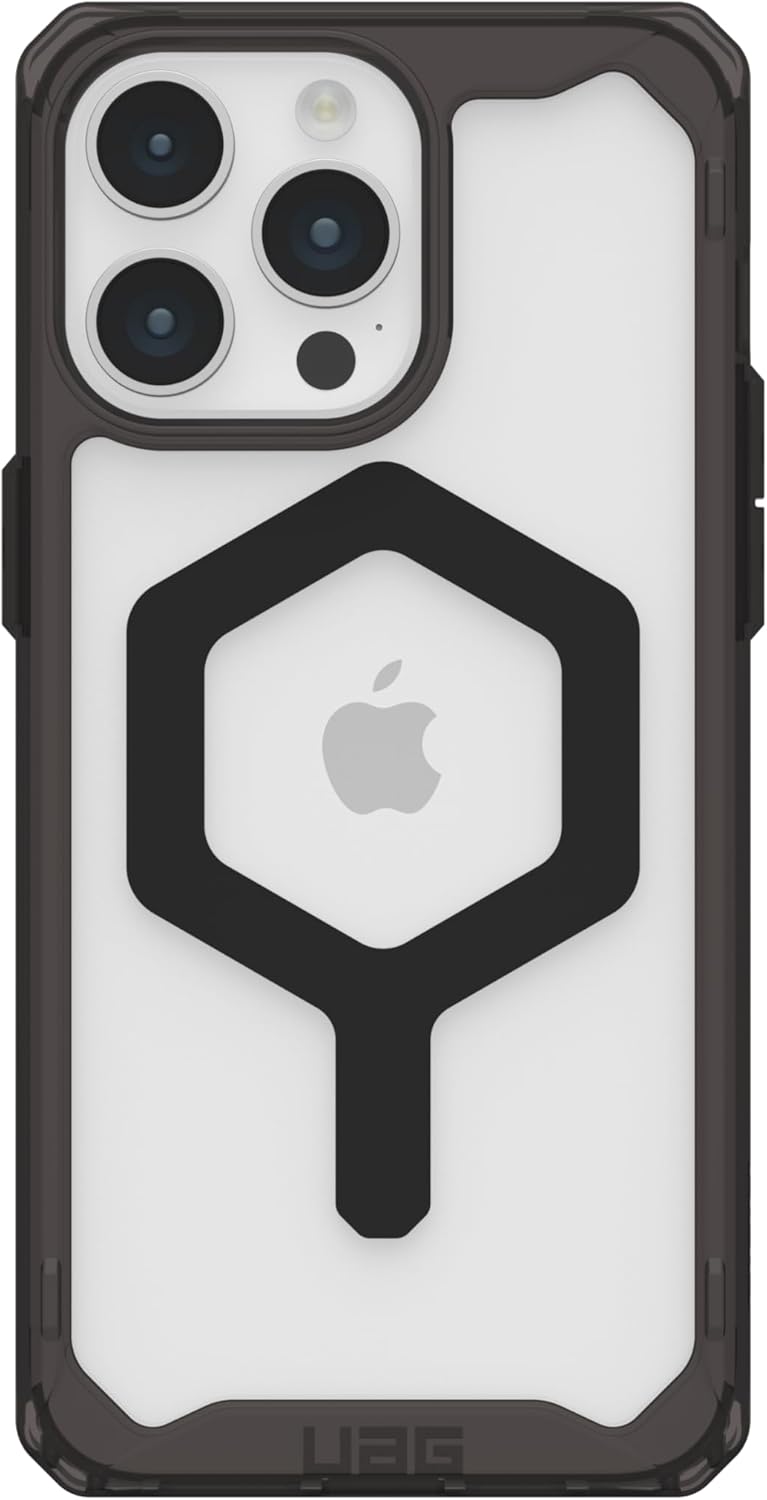 URBAN ARMOR GEAR UAG [Updated Ver] Compatible with iPhone 15 Pro Max Case 6.7" Plyo Black/Black Built-in Magnet Compatible with MagSafe Charging Rugged Anti-Yellowing Transparent Protective Cover