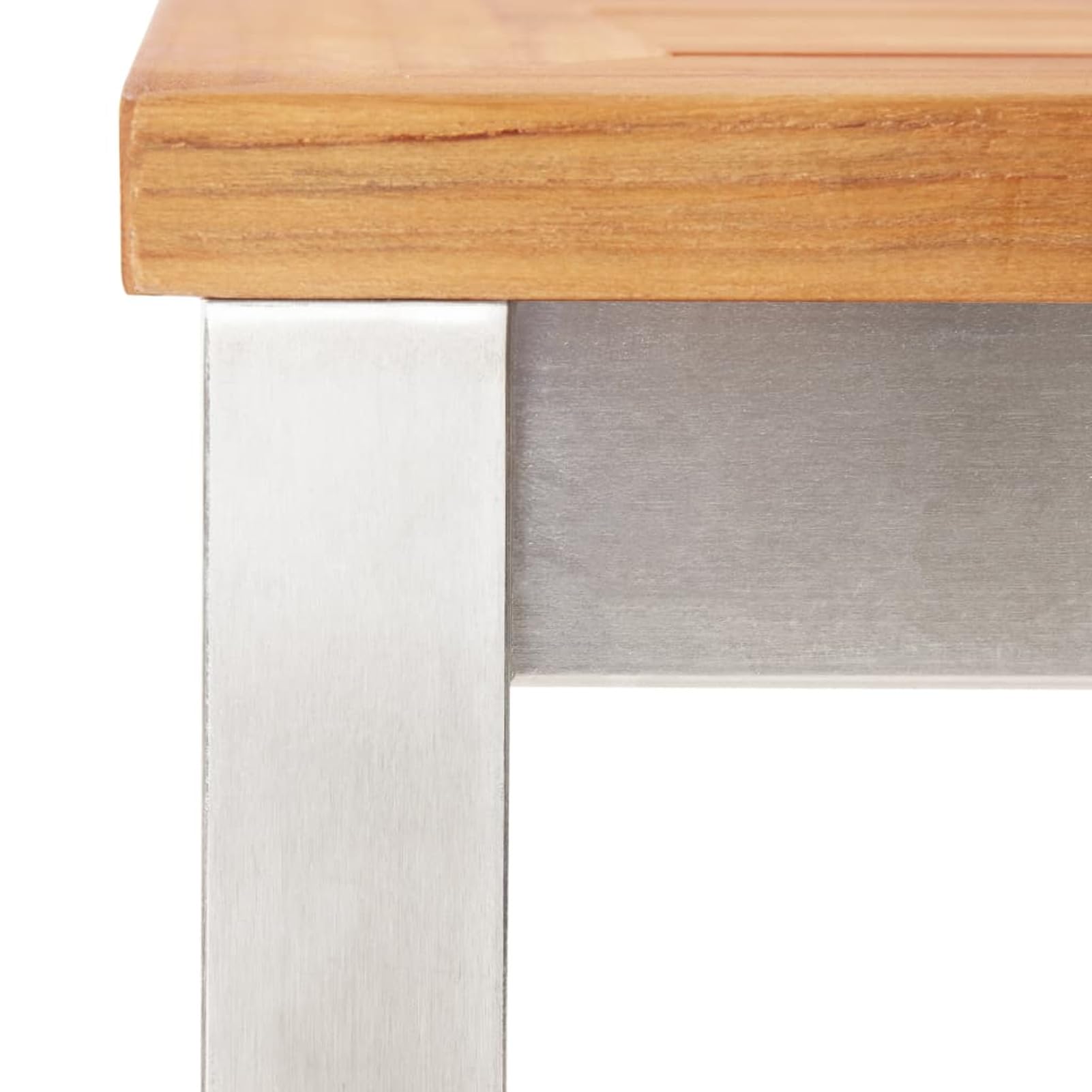 Homgoday Taburetes de bar, 4 unidades, de madera maciza de acacia y acero inoxidable, silla de oficina, silla de oficina, silla de escritorio para salón o dormitorio
