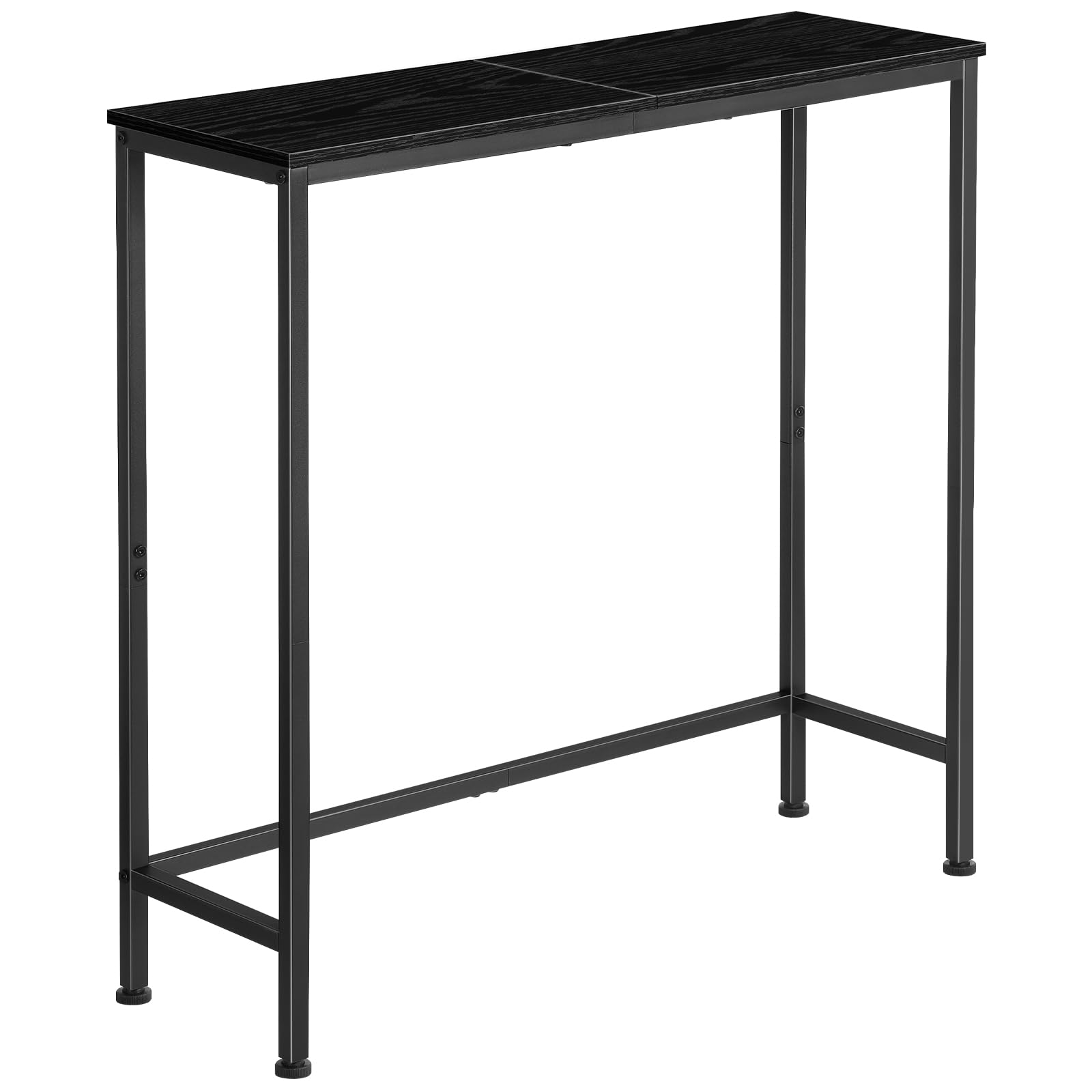 Shinoske Mesa de Consola, Mesa de Entrada, Mesa de sofá Industrial, Mesa Auxiliar Consola Estrecha con Estructura Metálica Patas Ajustables para Salón Dormitorio Entrada Pasillo, Negro