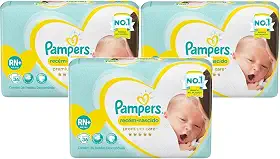 Kit Fraldas Pampers Confort Sec RN - 108 Unidades