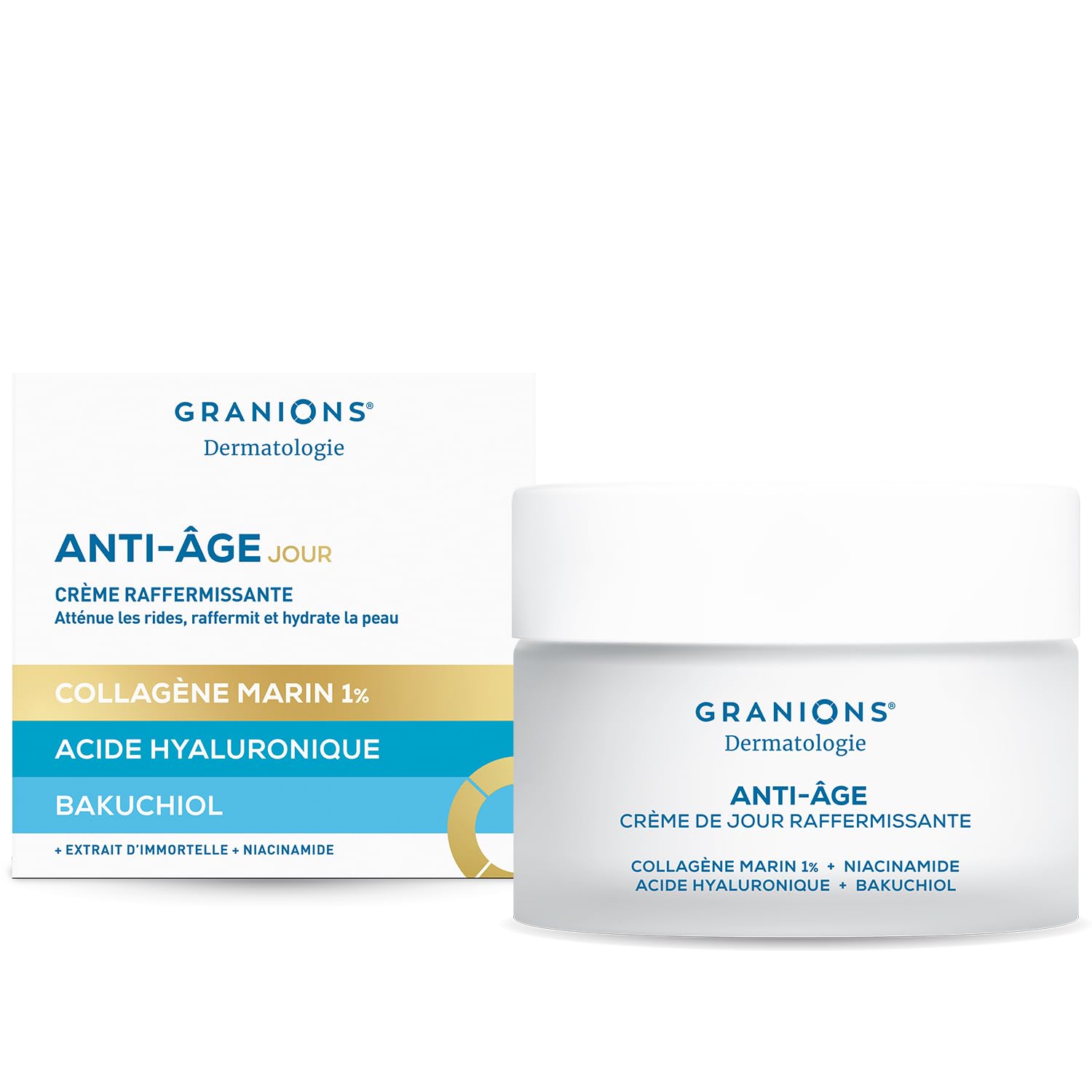 Voyage - GRANIONS - CREME DE JOUR 50 mL + SERUM 30 mL + COLLAGENE MARIN SUBLIMLIFT POUDRE CERISE - Collagene Marin - Collagene et Acide Hyaluronique - Coenzyme Q10 - Skincare Anti Age - Anti Ride