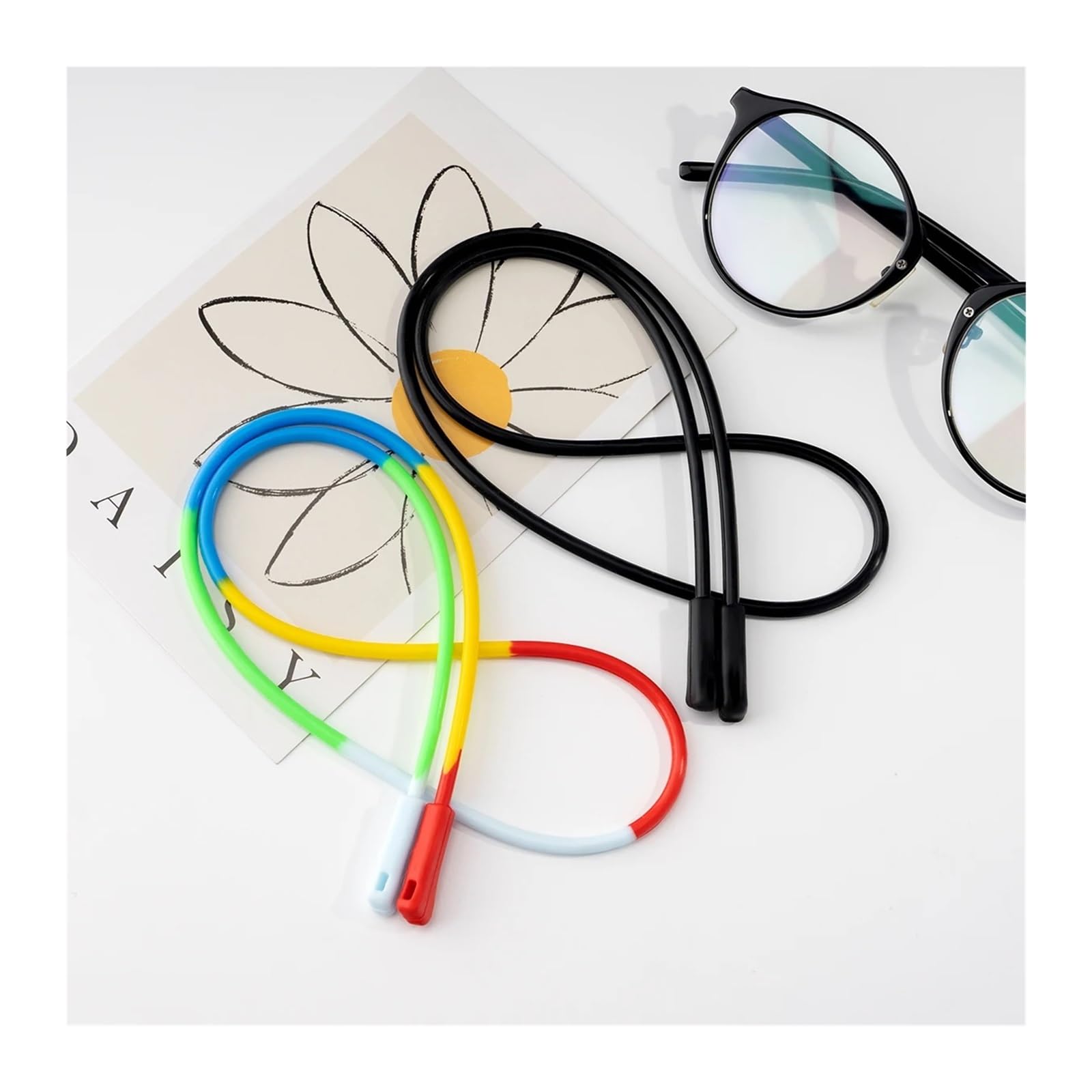 Brillenkette, 60 Stück, Silikon-Brillenschnur for Sportbrillen, Halsband-Zubehör, um EIN Herunterfallen zu verhindern