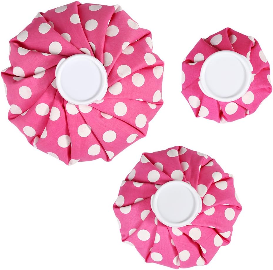 Ice Bag, LEADSTAR Pain Relief Reusable Hot Cold Therapy Ice Pack 3 Sizes [6" 9" 11"] - Pink (Ice Bag)