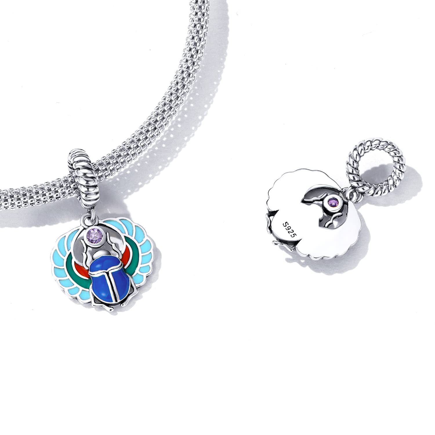 Ciondolo con scarabeo Ciondolo in argento sterling 925 adatto per collana con bracciale Pandora