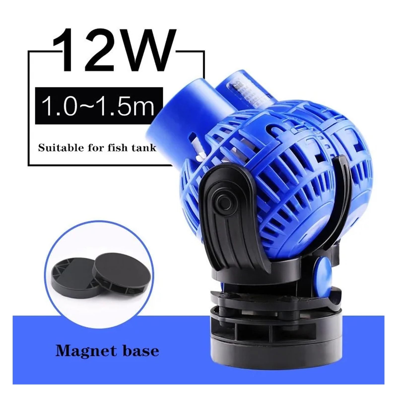 Bomba de Potencia de circulación Sumergible for Acuario, generador de Olas de 220V, 6-26W, con Base de succión magnética, Flujo Ajustable, Tanque de Peces Marinos(JVP-231)