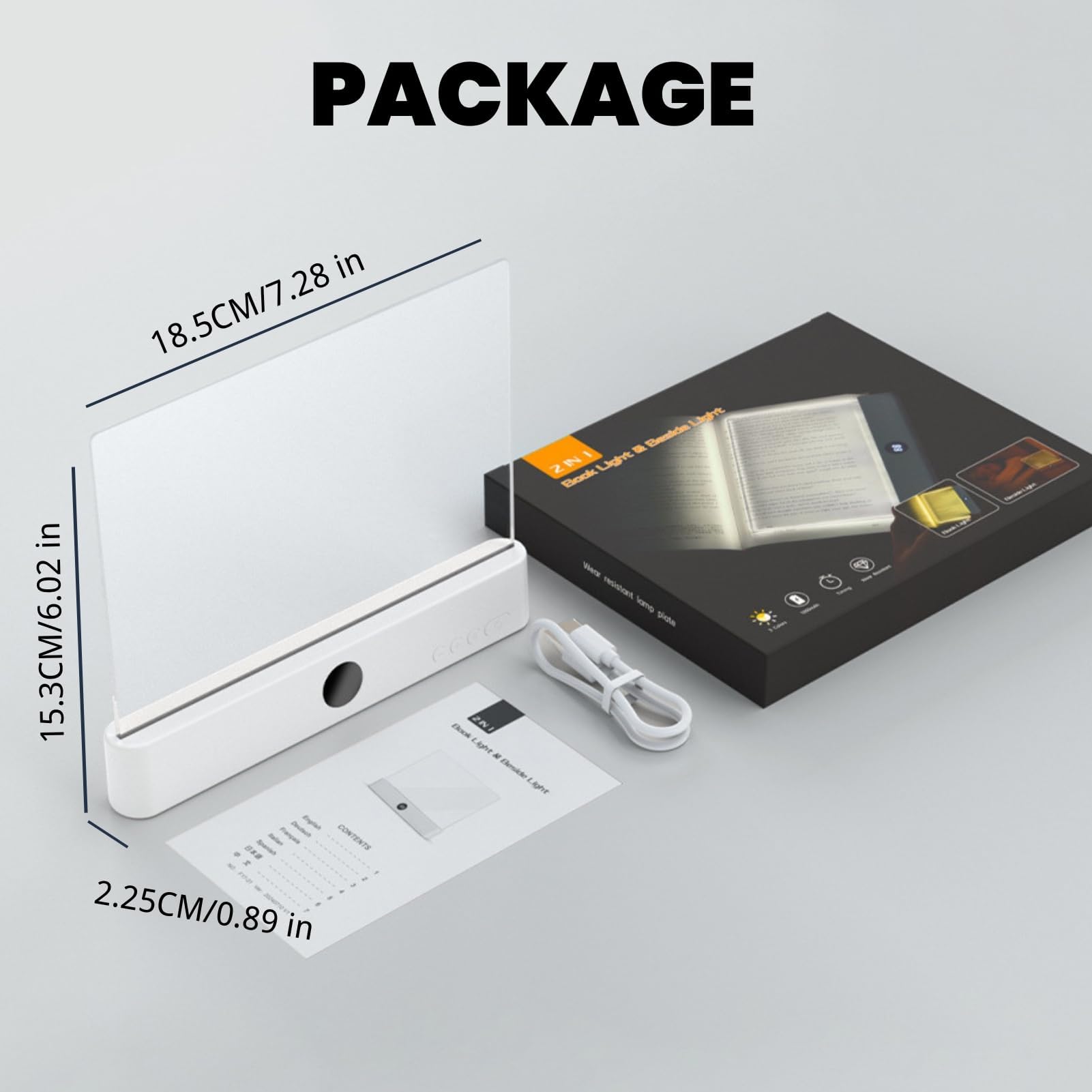 Lampe De Lecture, éCran Plat Intelligent Led Lampe Lecture,Lumiere Livre Multifonctionnel,Chargement Usb Avec Fonction Minuterie,Lampe De Lecture Pour Lire Au Lit Veilleuse,Pour Lecture Et éClaira (C)