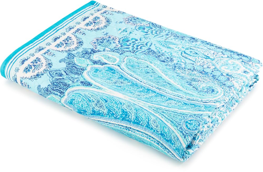 Bassetti MERGELLINA 9328473 Bedspread 100% Cotton Ocean Blue B1 265 x 255 cm