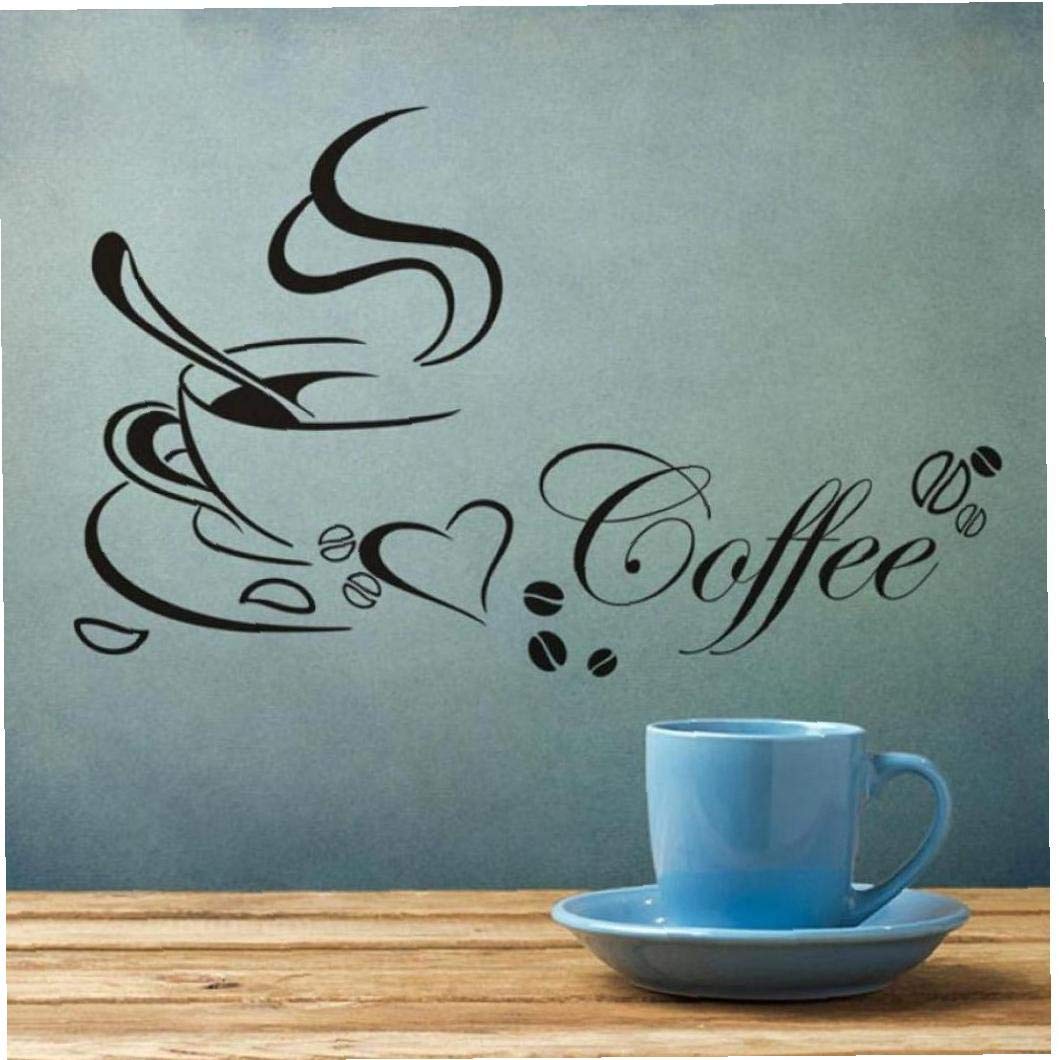 Casecover Black Cafe Tea Wall Stickers Coffee Cups Art Vinyl Decal Kitchen Restaurant Pub Wall Decor 1Pc