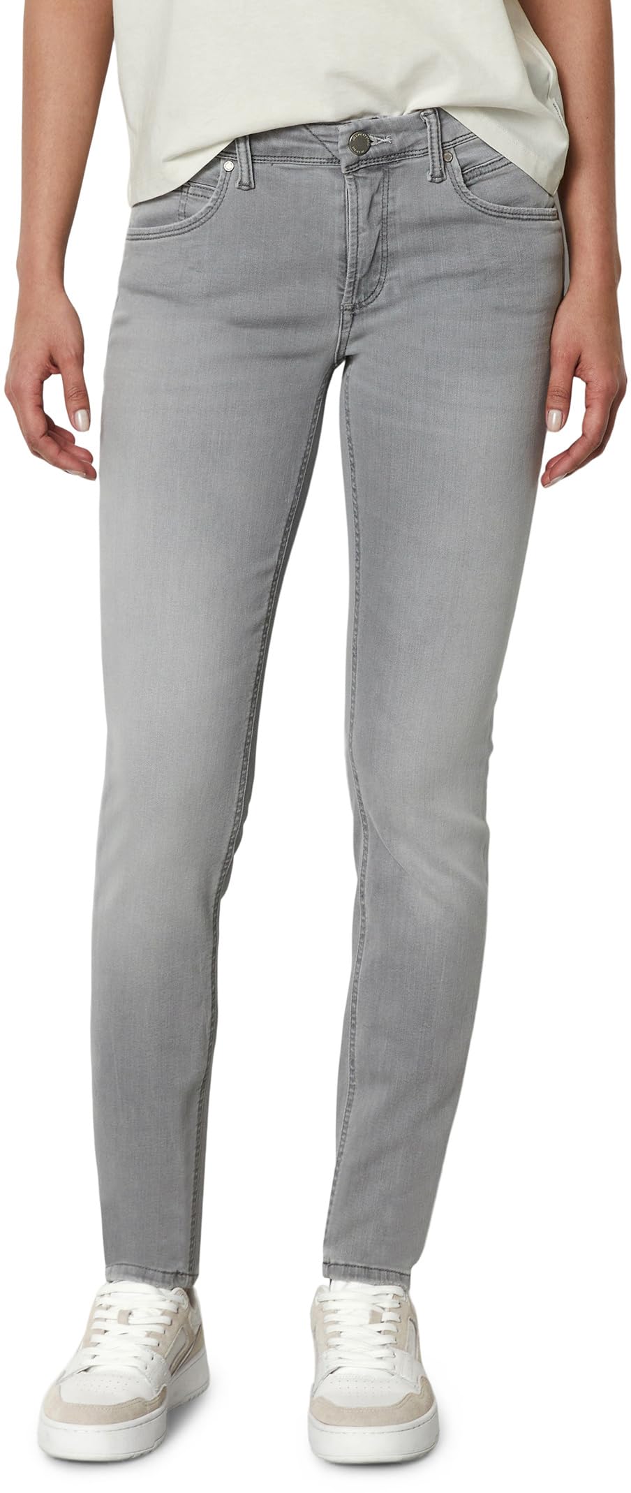 Marc O'Polo Denim Damen ALVA, lässige Damen Jeans, Damen Hose im Used-Look, hochwertige Denim Jeans mit schmalem Schnitt
