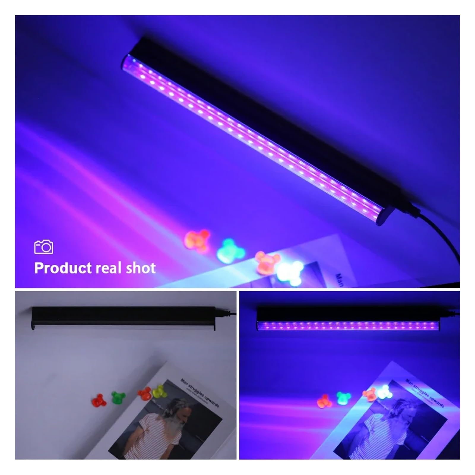 Lampa utwardzająca UV, Lampa UV USB T5 T8 Tube 6W 8W Lampa ultrafioletowa Bar do fluorescencyjnego oświetlenia imprezowego, dyskotekowego, scenicznego, taśma UV do szafki(T8)