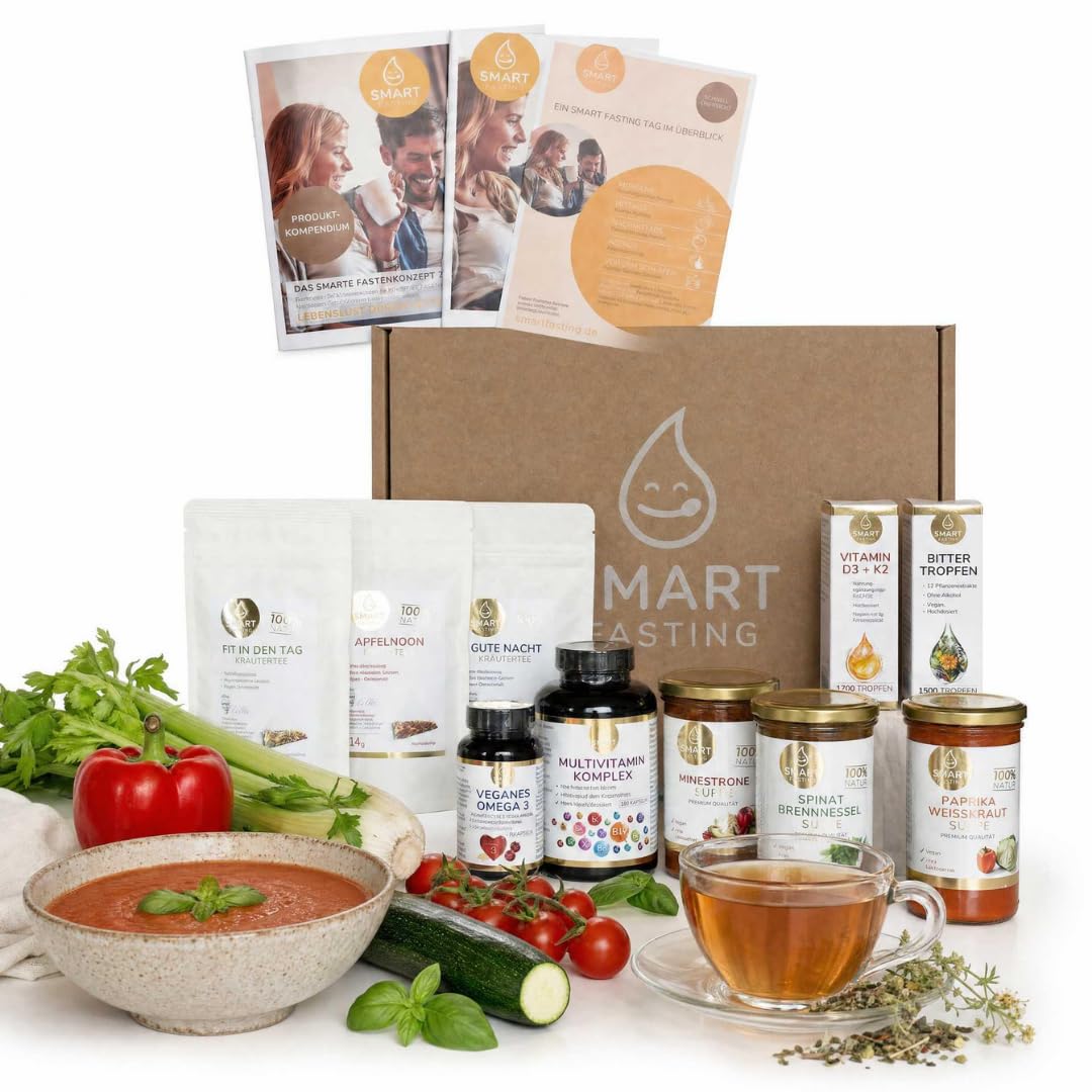 Smart Fasting® Complete Five – 5-Tage-Fastenbox | Ganzheitliches Suppenfasten mit 12 Suppen, Kräutertees & Mikronährstoffen | All-in-One Wohlfühlroutine für Leichtigkeit & Achtsamkeit