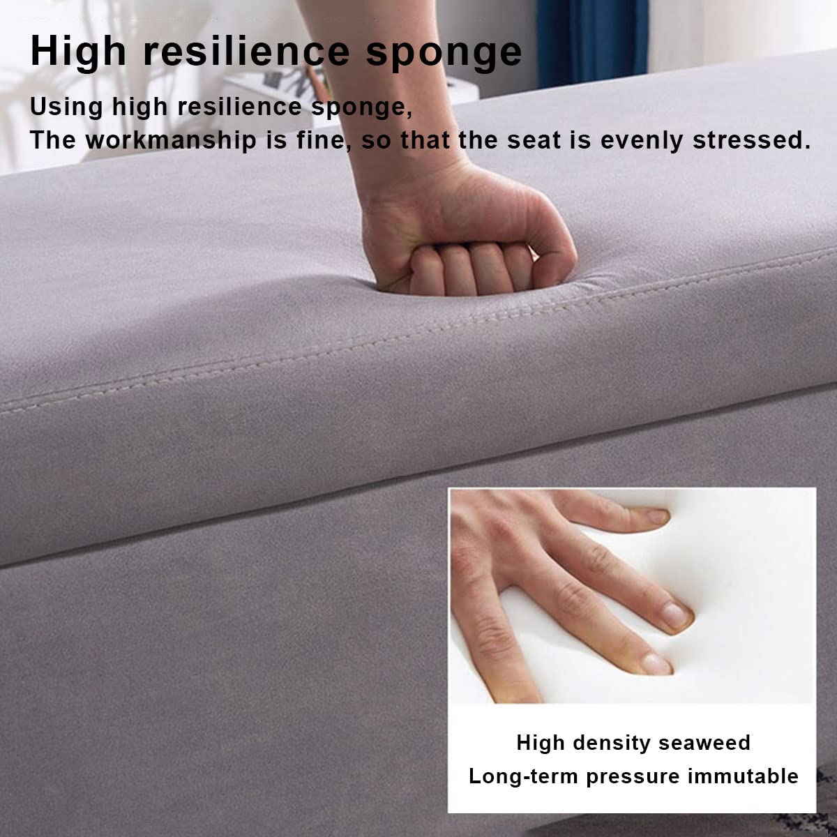 Banco de Almacenamiento Industrial con Tapa abatible, Banco para Zapatos Largo, Taburete tapizado para Cama con Asiento Acolchado y Estante (A 120 x 45 x 40 (47,2 x 17,7
