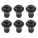 6 Pcs Vacuum Wine Stopper, Small, Black, 207132
