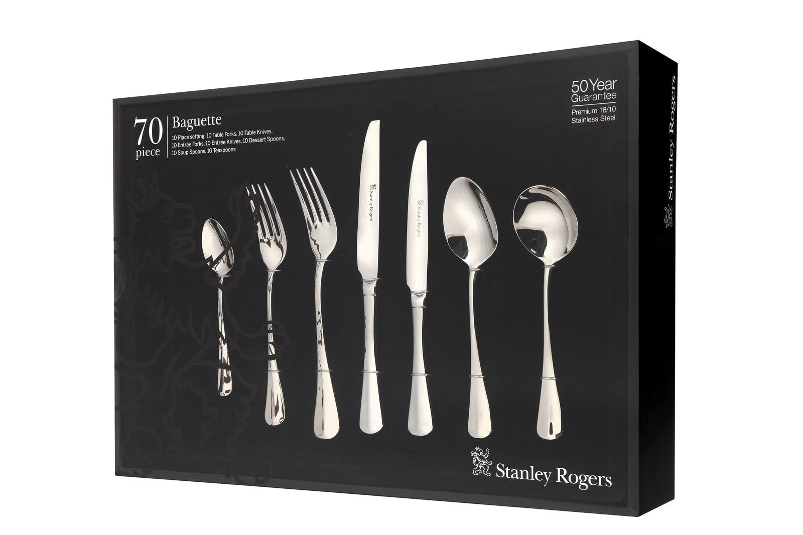 Stanley Rogers Baguette 70 Piece 18/10 Stainless Steel Cutlery…