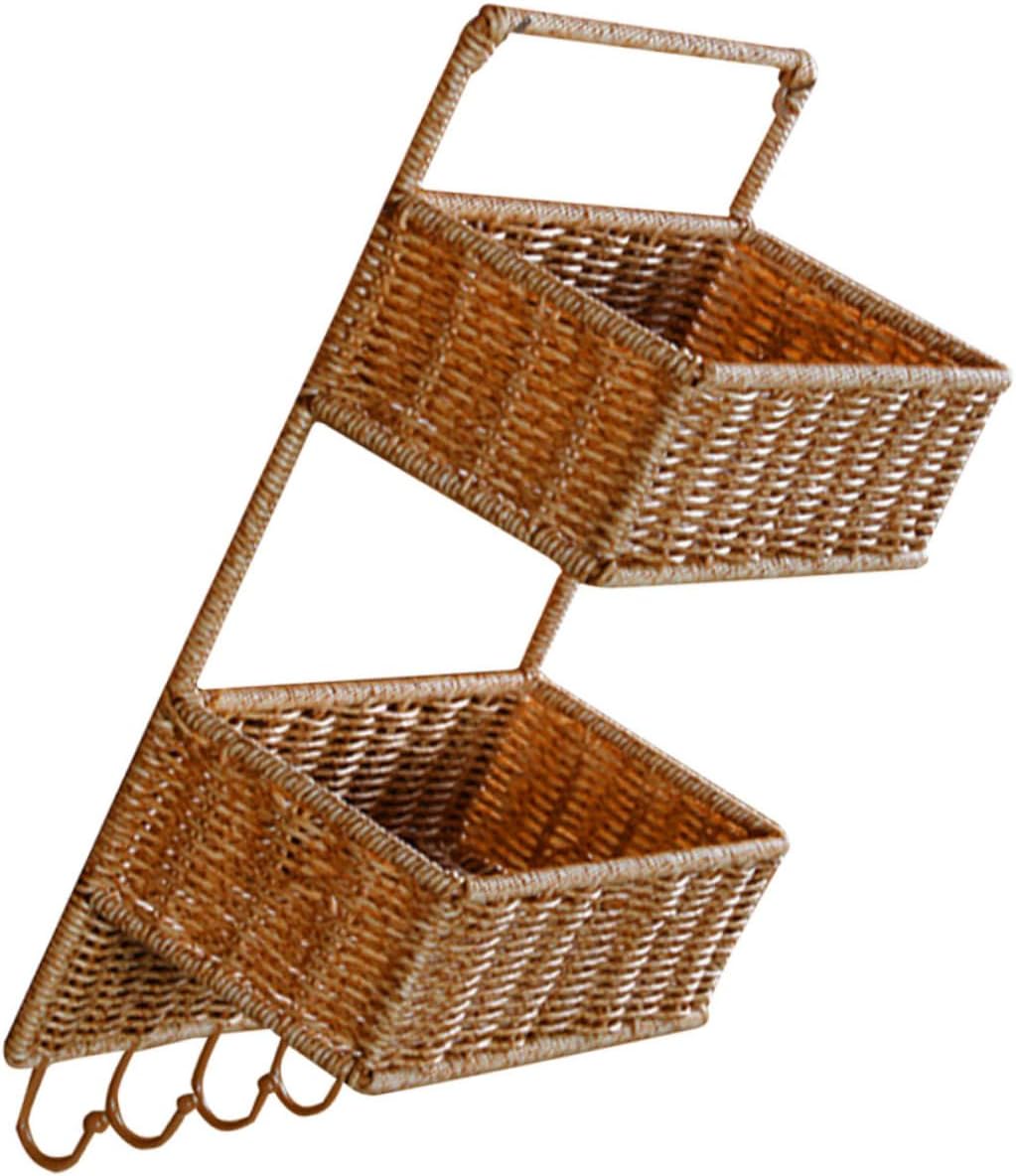Boho Wall Decor Woven Baskets for Gifts Hanging Storage Rack Kitchen Fruit Baskets