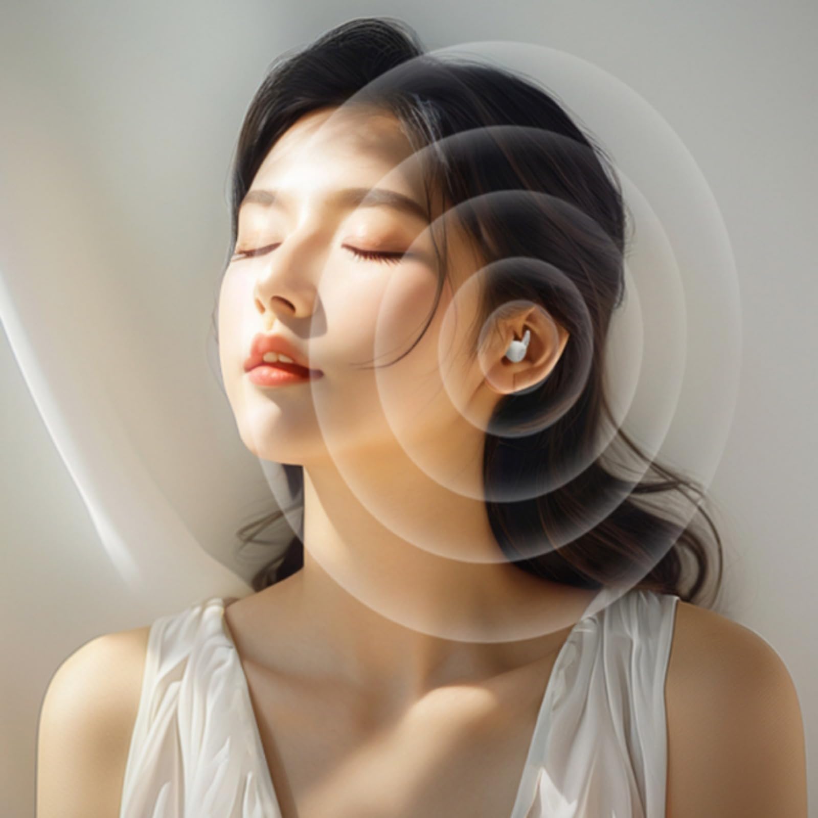 Artevive Bluetooth Moto Earbuds – Cómodos para Dormir, reducción de Ruido, batería Duradera (Blanco)