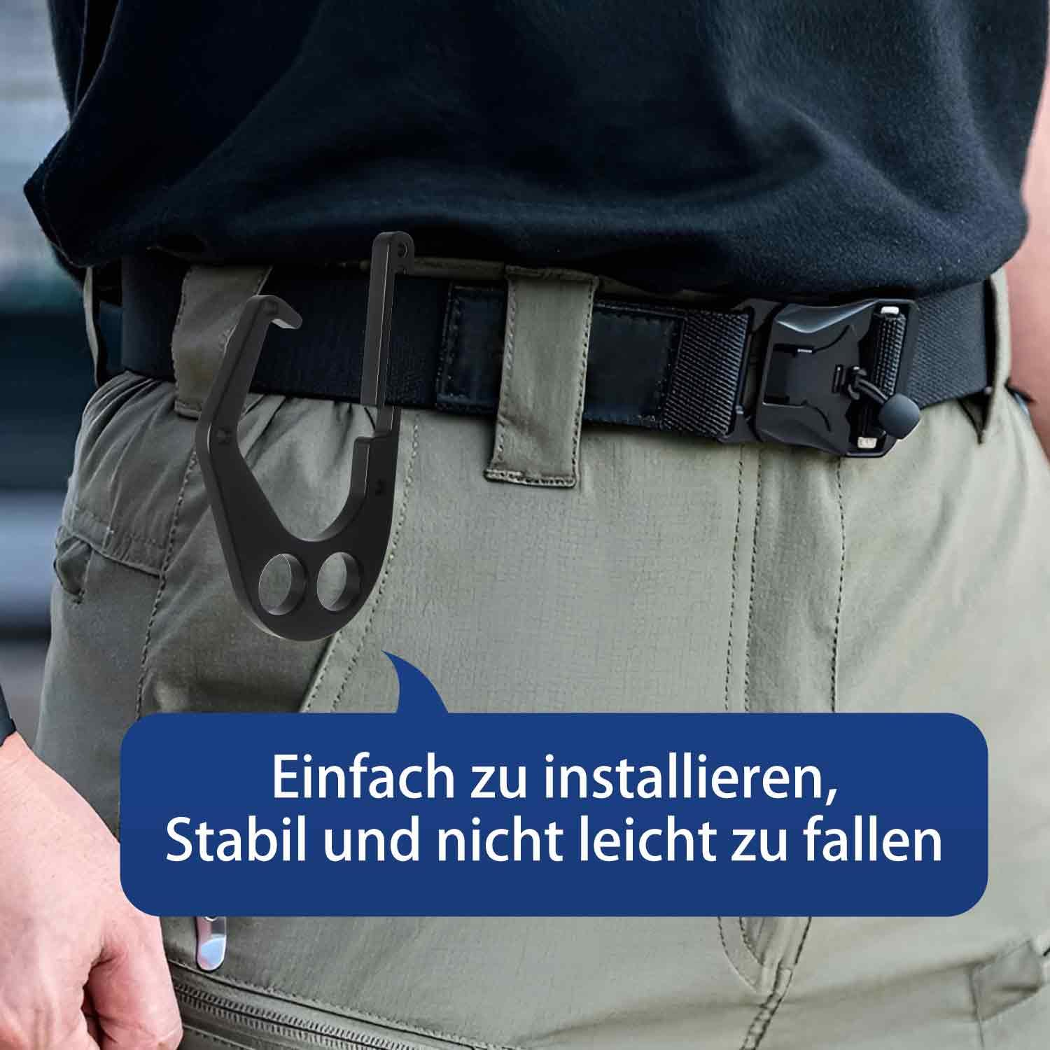Sicherheitshaken für kettensäge und Klettergurt – Mit Einhandbedienung & offener Bauweise für zuverlässigen Halt von Kettensäge und Werkzeug
