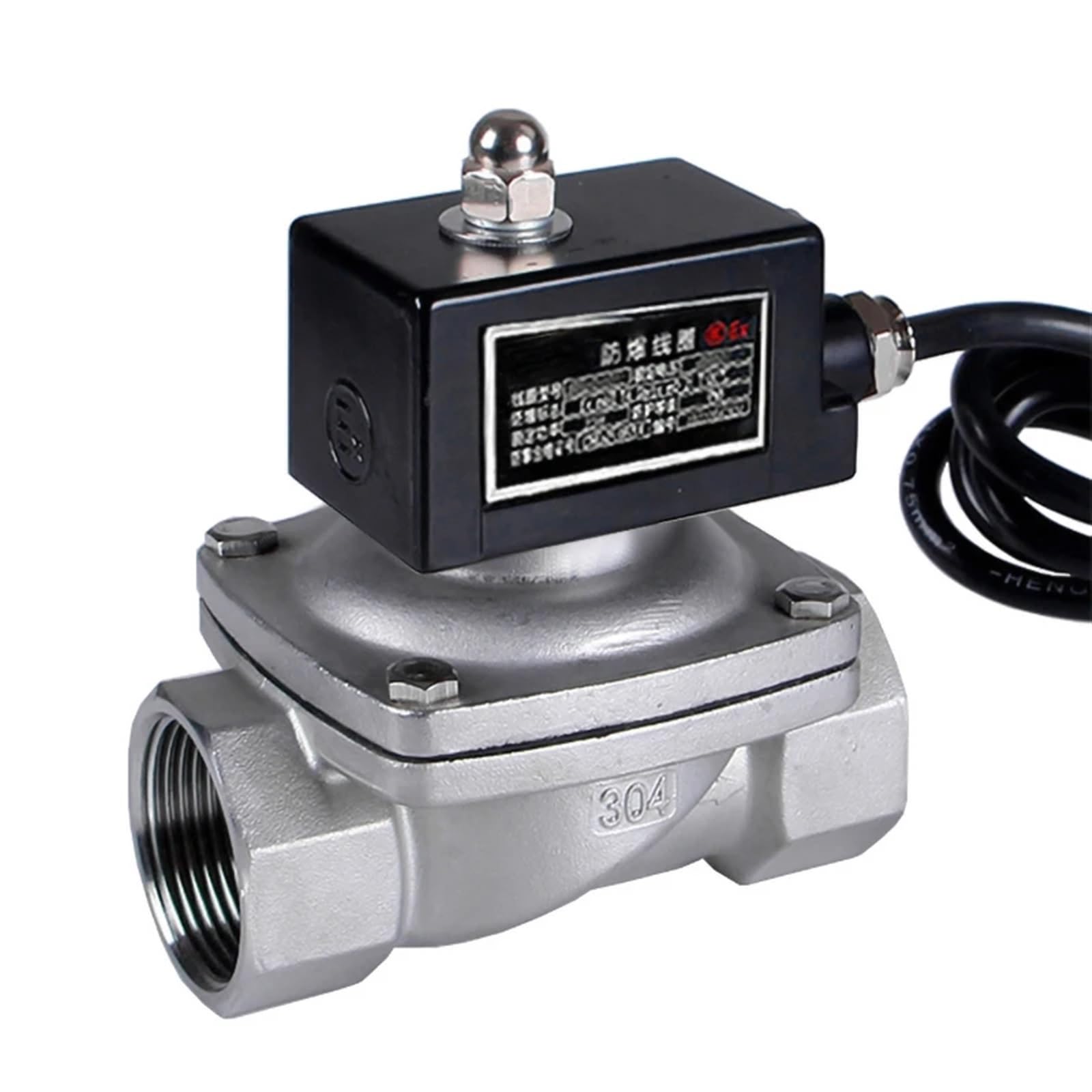 Huuoqiwy 36895 1-1/4" Normally Closed Solenoid Valve Dn32 304 Stainless Steel Solenoid Valves(24Vdc)