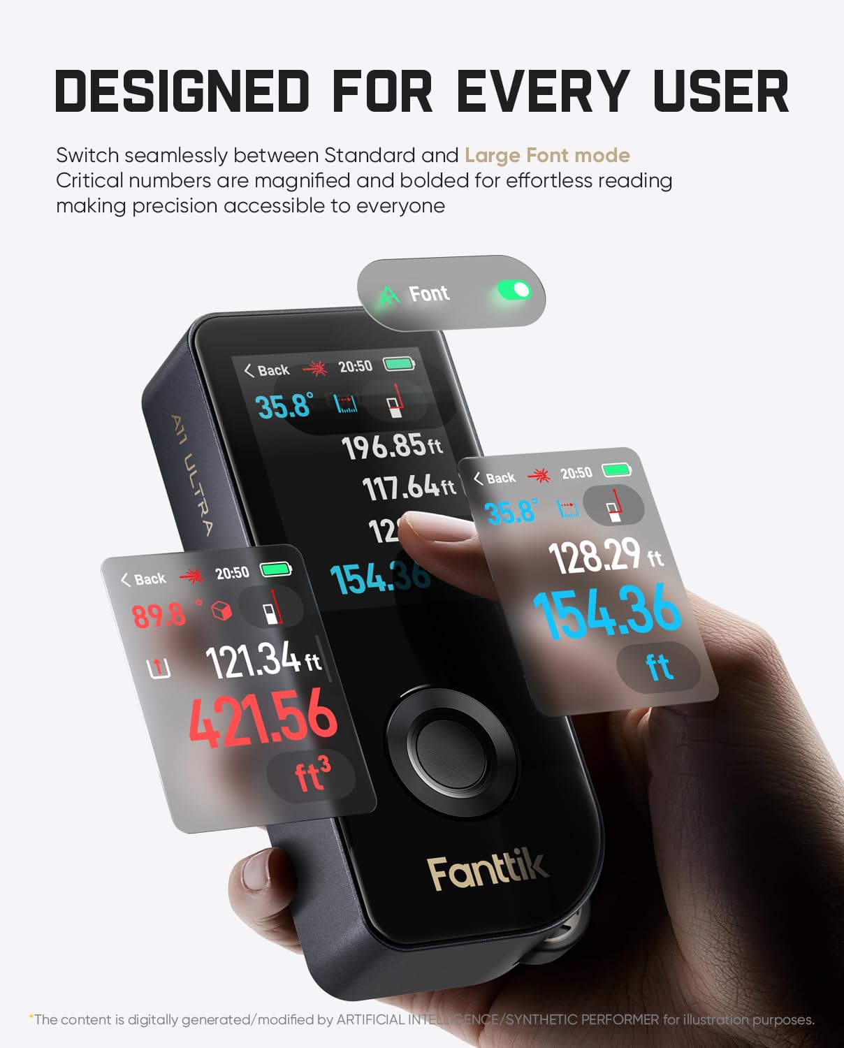 Fanttik A11 Ultra 3-in-1 Digital Laser Measure with Wheel Roller and Screen — Amazon image 8