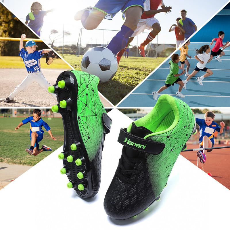 Hanani Dziecięce buty do piłki nożnej, FG/AG, buty piłkarskie, dla chłopców i dziewczynek, sztuczna murawa, buty treningowe, buty sportowe dla nastolatków na zewnątrz, do użytku wewnątrz i na