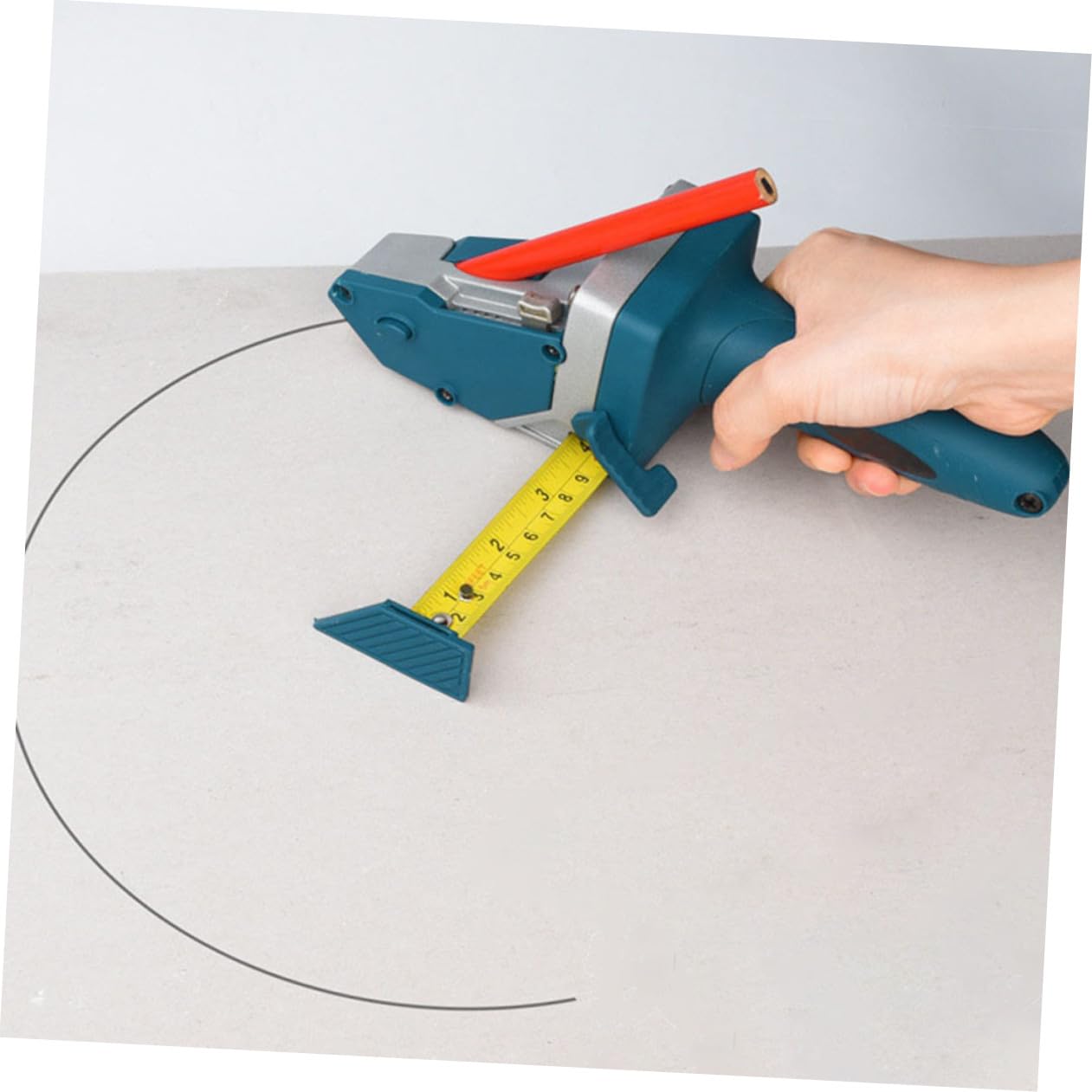 Veemoon Coupe-plaques de Plâtre avec Lame Rapide et Poignée Ergonomique en Alliage D'aluminium, Outil de Découpe Précis avec Mètre Ruban Intégré pour Artisan Plaquiste