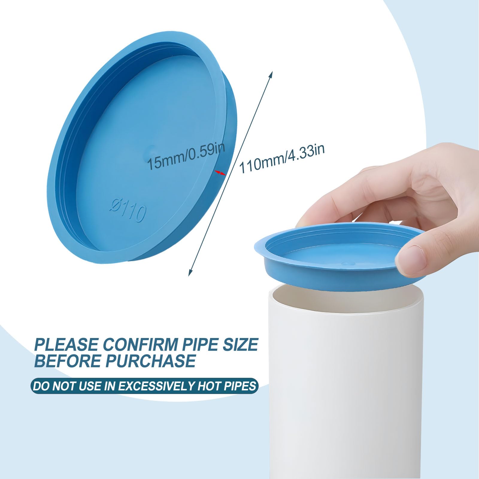 2 Stück PVC-Rohrkappen 110 Mm – Inkl. Klebeband, Für Abwasser- & Lüftungsrohre, Wasserdicht & Dekorativ