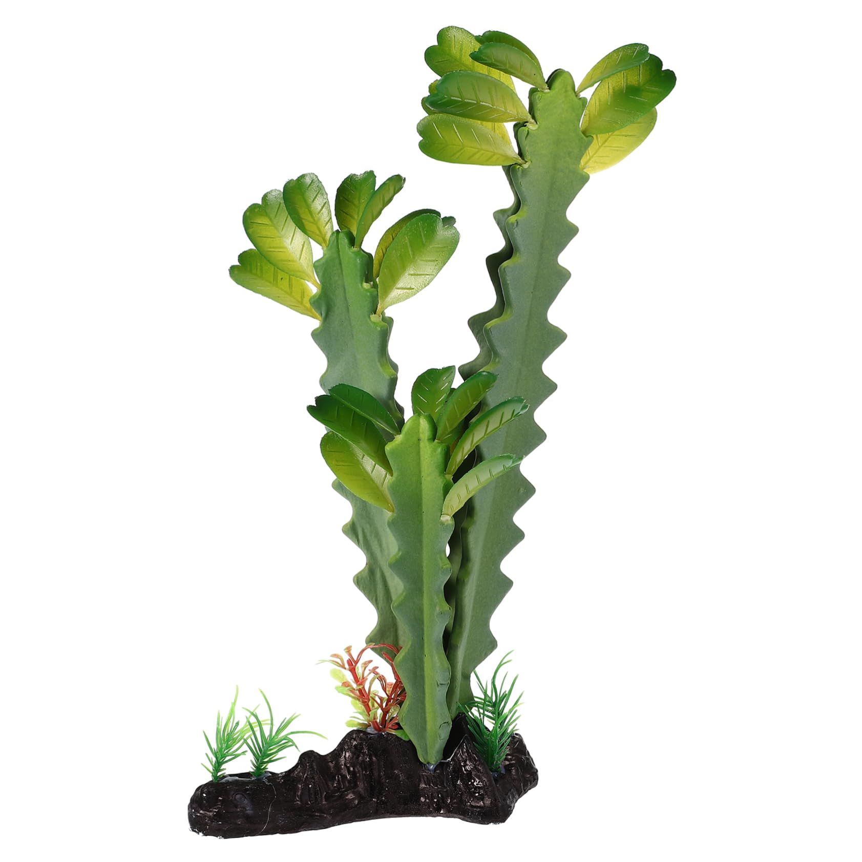 Toddmomy Faux Plant Decor for Reptile Lizard Hiding Plant with Resin Base for Amphibians Easy to Install Enhances Habitat Provides Resting Spot