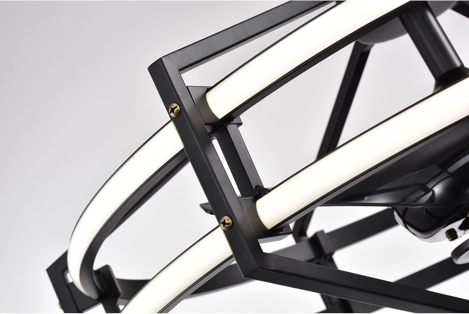 Warehouse of Tiffany Hamza Matte Black 28-Inch Reversible 3-Blade LED Fandelier Ceiling Fan with Remote, Large (CF00368)