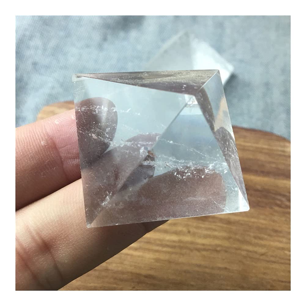 Regalo Pirámide de cristal de cuarzo transparente natural Reiki transparente Pirámide de cristal blanco natural Pulido de piedra en bruto for piedras preciosas y cristal ZFUGEDRLI (Size : 6-6.5cm)