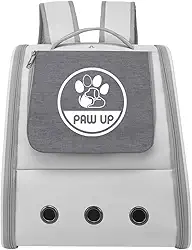 Bolsa Transporte Pet para Cães e Gatos 32x28x38 cm, Bolsa Mochila Respirável com Ventilação, Alças Ergonômicas e Tapete Removível, Resistente e Confortáve (Cinza)